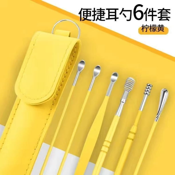 6Pcs Stainless Steel Ear Cleaner Wax Removal Tool Kit Reusable Ear Pick Set Health Care Cleaning Ear Kit for Adults Kids