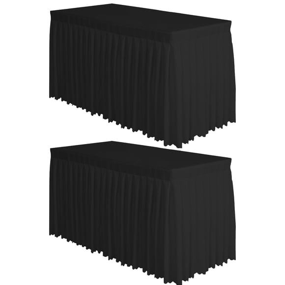 Surmente Falda de Mesa Negra 2 Unidades 4,27 m para Mesas Rectangulares de 1,8‑2,4 m