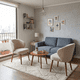 thumbnail image 3 of Set 2 Sitiales Silla Comedor Beige y Madera Tropez, 3 of 8