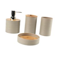 Magideal - 4 Piezas Accesorios De Baño Decoración De Baño De Jabón, Taza De Enjuague Bucal De Jabón De Regalo De Regalo De Regalo Para La Encimera, Para Encimera Beige