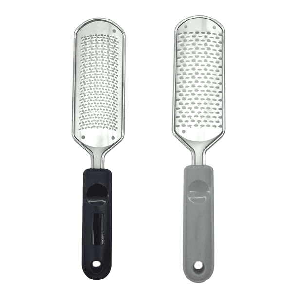 2 limas colosales para pies, removedoras de callos de acero inoxidable para talón.
