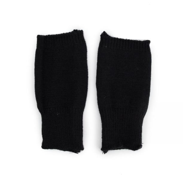Guantes mitones cortos de lana negro Talla Única