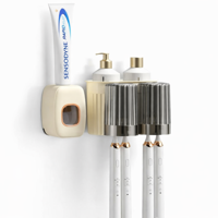 Genérico - Organizador Porta Cepillos De Dientes Adhesivo Con Vasos