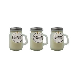 Fliperex - Set 3 Velas Aromatica Elegantes Taza Fragancia Duradera Deco Blanco