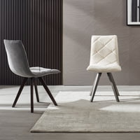 M&Ms - Dining Chairs Set Of 2Pcs/Ctn Kitchen Mid Century Modern Chairs With Wood Legs And Fabric Cushion For Living Room Bedroom Outdoor Lounge, White