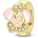 thumbnail image 1 of Tope Clip QIKAOLA Flor Rosa S925 Baño Oro 4.5 mm, 1 of 3