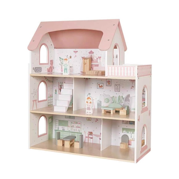Casa de Muñecas Madera 3 Pisos con Muebles y Muñecos Bandú