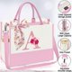 thumbnail image 3 of Bolso Tote de Lona AiHeart con Inicial y Bolsillo Interior, 3 of 7