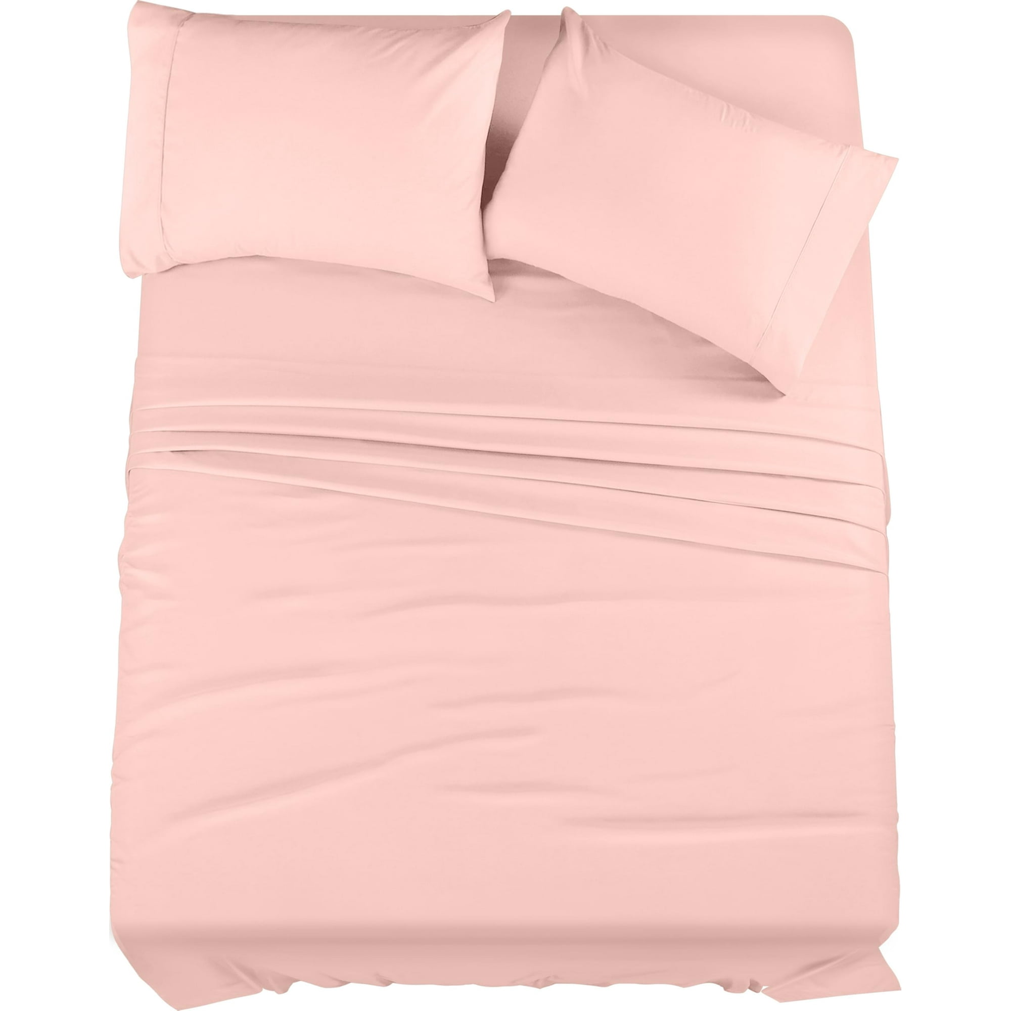 Juego De Sábanas Utopia Bedding Queen De Microfibra Cepillada, Color Rosa Pálido