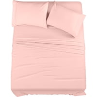 Juego De Sábanas Utopia Bedding Queen De Microfibra Cepillada, Color Rosa Pálido