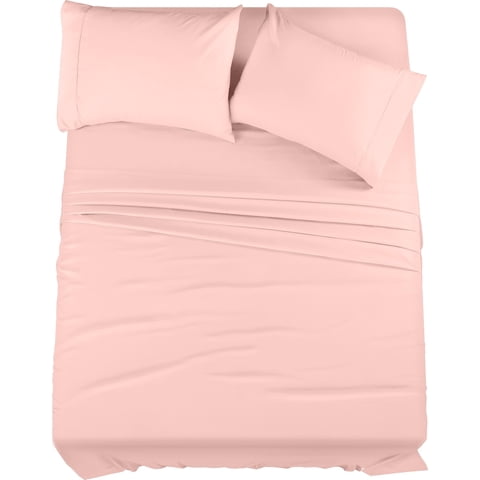 Juego De Sábanas Utopia Bedding Queen De Microfibra Cepillada, Color Rosa Pálido