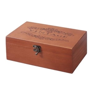 Bothyi - Caja De Almacenamiento De Madera De Estilo Vintage Joyero De Madera Portátil Organizador De Baratijas M