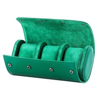 Ioensy - Estuche De Viaje Con 3 Ranuras Para Relojes, Organizador Clásico De Pu Para Collar, Viaje, Verde