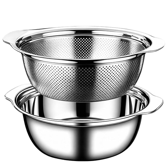 Colador y cuenco WanFluvior 1,5 qt de acero inoxidable