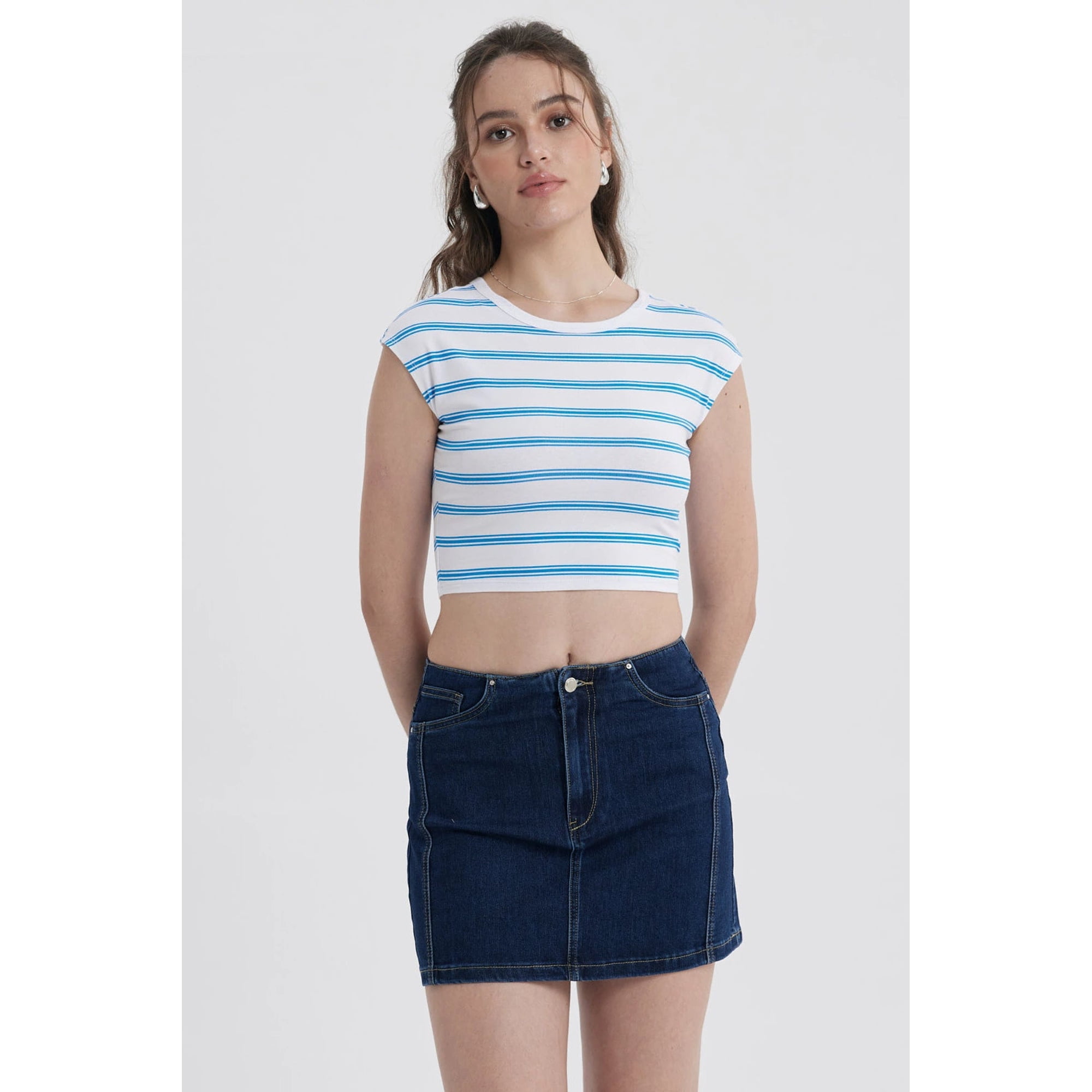 Fashionspark - Polera Mujer Rayas Blanco