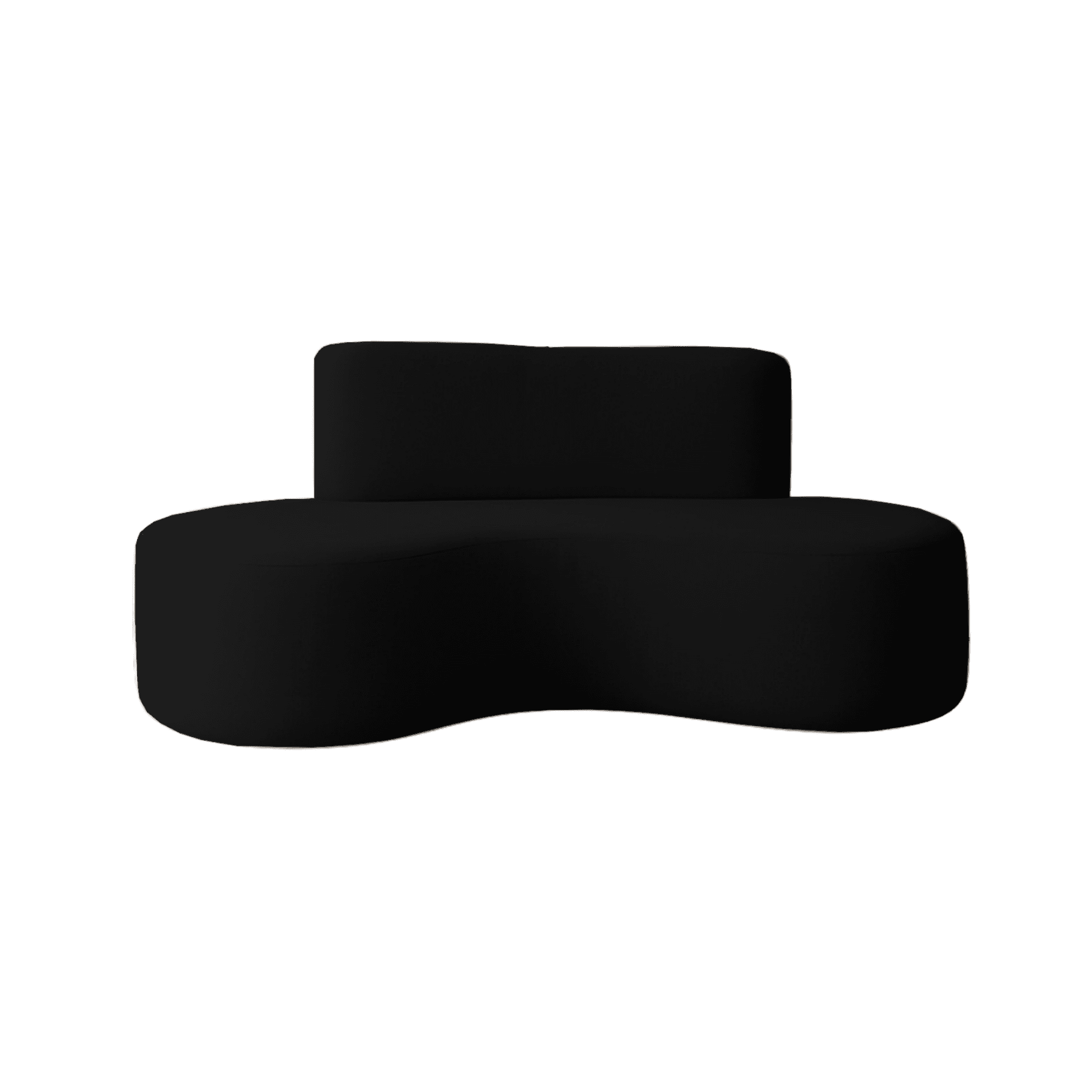 Mueblart - Sofá Curvo Moderno 4 Cuerpos Eco Cuero Negro