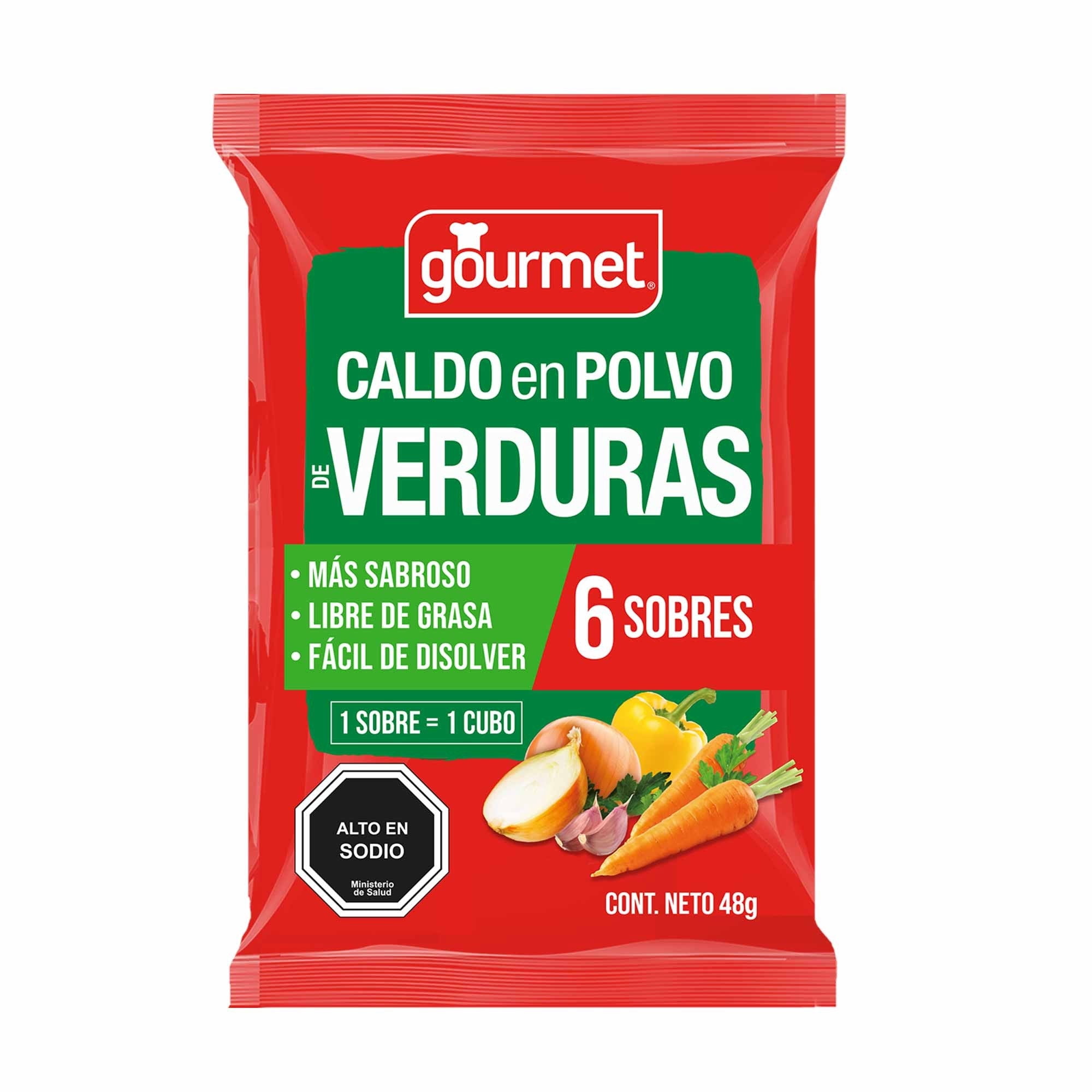 Caldo En Polvo De Verduras (6 Sobres) Bolsa 48 g Gourmet