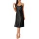 thumbnail image 2 of INSPIRE CHIC Camisón de Satén con Escote de Cuello de Mujer sin Mangas y Espalda Descubierta, Vestido de Dormir Midi con Abertura Lateral XS Negro, 2 of 6