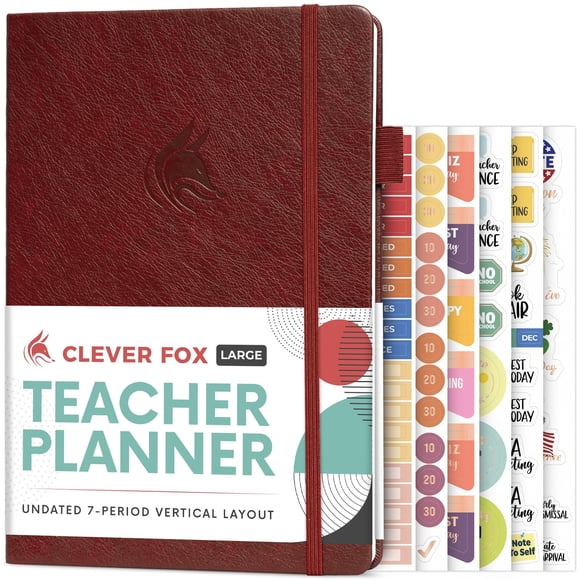 Planificador Clever Fox B5 Rojo Vino – Escuela y Homeschool