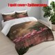 thumbnail image 1 of 3pcs Flamingo Pink Feathers Themed Bedding Set | 1 Duvet Cover + 2 Pillowcases Polyester, 1 of 5