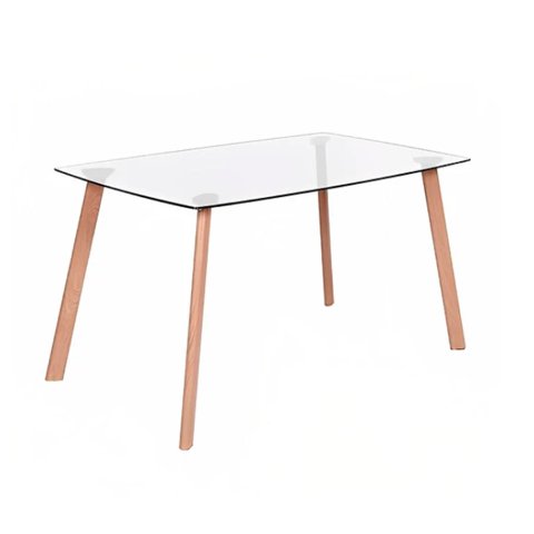 Oh! Mi Hogar ® - Mesa Nordica Rectangular De Vidrio Laterales Redondeados 150X90Cm