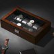 thumbnail image 3 of Caja para Relojes BEWISHOME de Madera con Tapa de Vidrio y 12 Compartimentos Marrón, 3 of 9