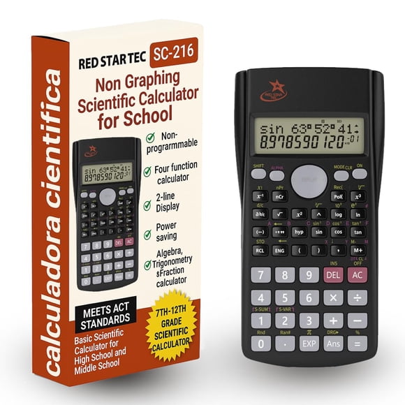 Calculadora Científica RED STAR TEC SC-216 con Pantalla de 2 Líneas