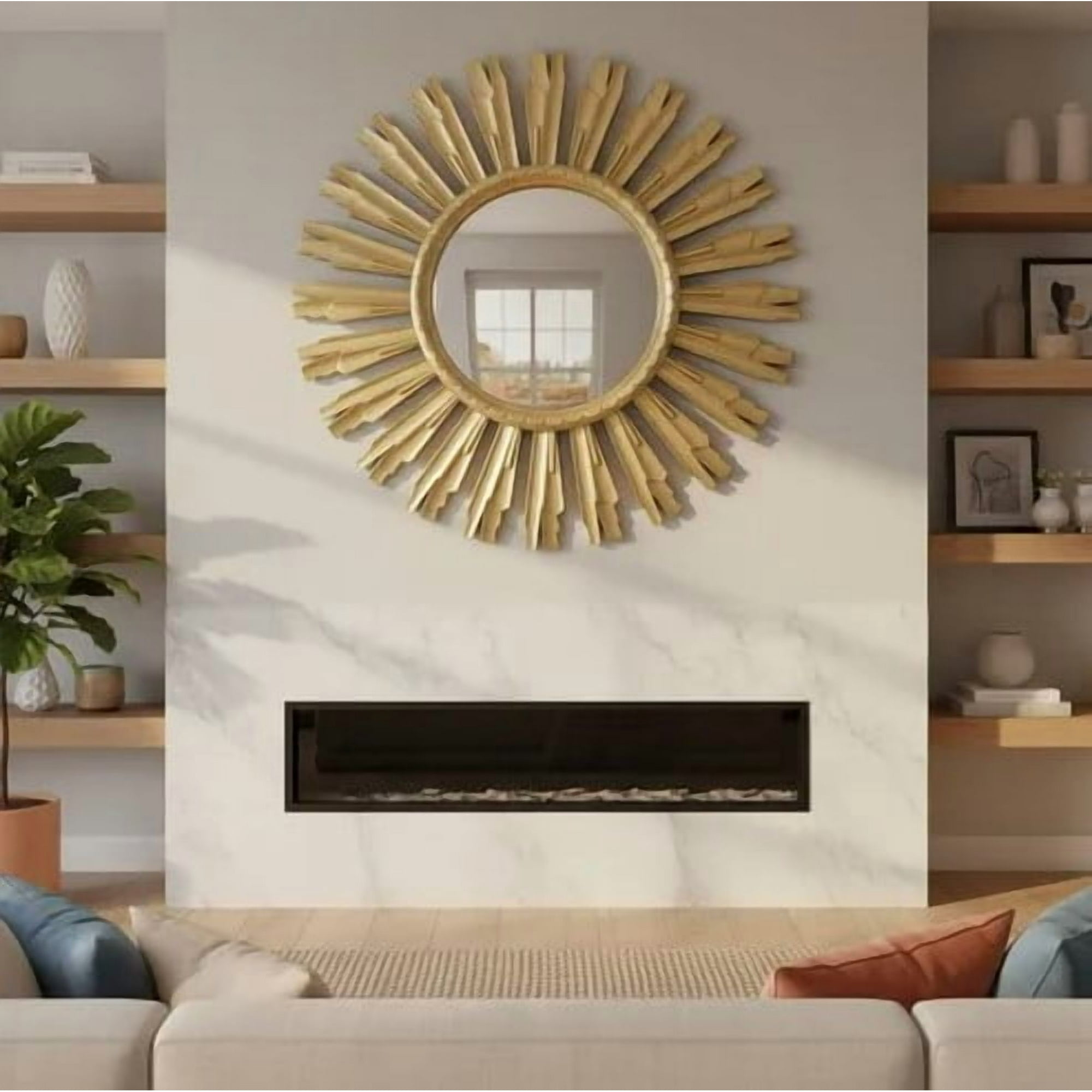 Decostilo - Espejo Decorativo Redondo, Diseño Solar 40cm