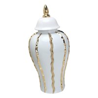 Magideal - Jarrón De Cerámica Tarro De Jengibre Organizador De Decoración Mano De Obra Fina Tarro De Almacenamiento De Té De Estilo Chino Tarro De