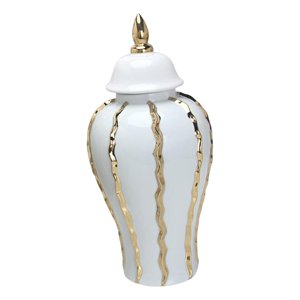 Magideal - Jarrón De Cerámica Tarro De Jengibre Organizador De Decoración Mano De Obra Fina Tarro De Almacenamiento De Té De Estilo Chino Tarro De