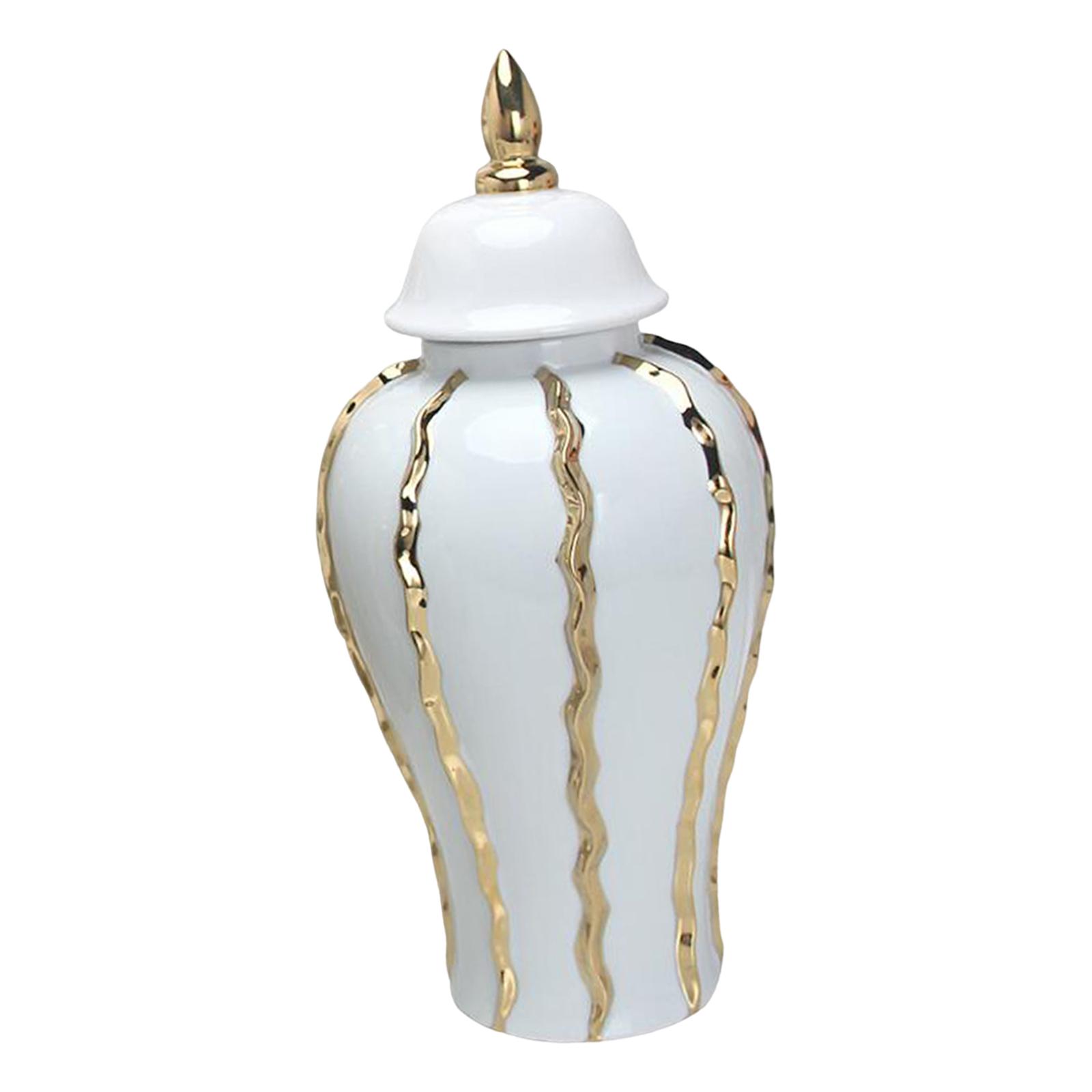 Magideal - Jarrón De Cerámica Tarro De Jengibre Organizador De Decoración Mano De Obra Fina Tarro De Almacenamiento De Té De Estilo Chino Tarro De