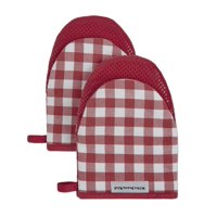 Juego De Guantes De Cocina Kitchenaid Gingham Mini, Paquete De 2 Unidades, Color Rojo Pasión