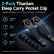 thumbnail image 3 of Clip de bolsillo hiSpkNix 53 mm titanio, paquete de 2, negro, 3 of 7