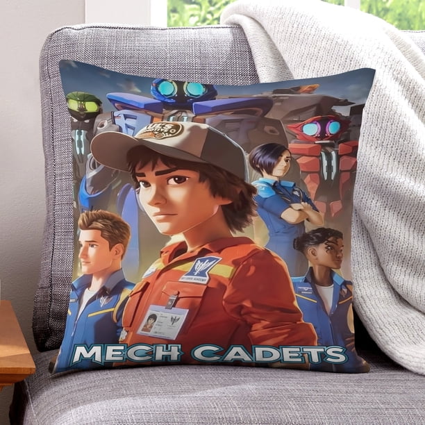 Cadetes Mech Fundas de almohada de terciopelo con tema, regalos de funda de almohada, decoración para el hogar, cojín de lanzar, regalo de cumpleaños para fans y parejas.66*66cm.