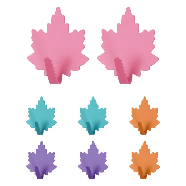 Uxcell 8Pcs Ganchos Decorativos de Pared con Forma de Hoja, Gancho de Toalla de Metal Autoadhesivo de Alta Resistencia para Baño, Cocina, Hogar y Oficina para Colgar Llaves, Abrigos, Multicolor