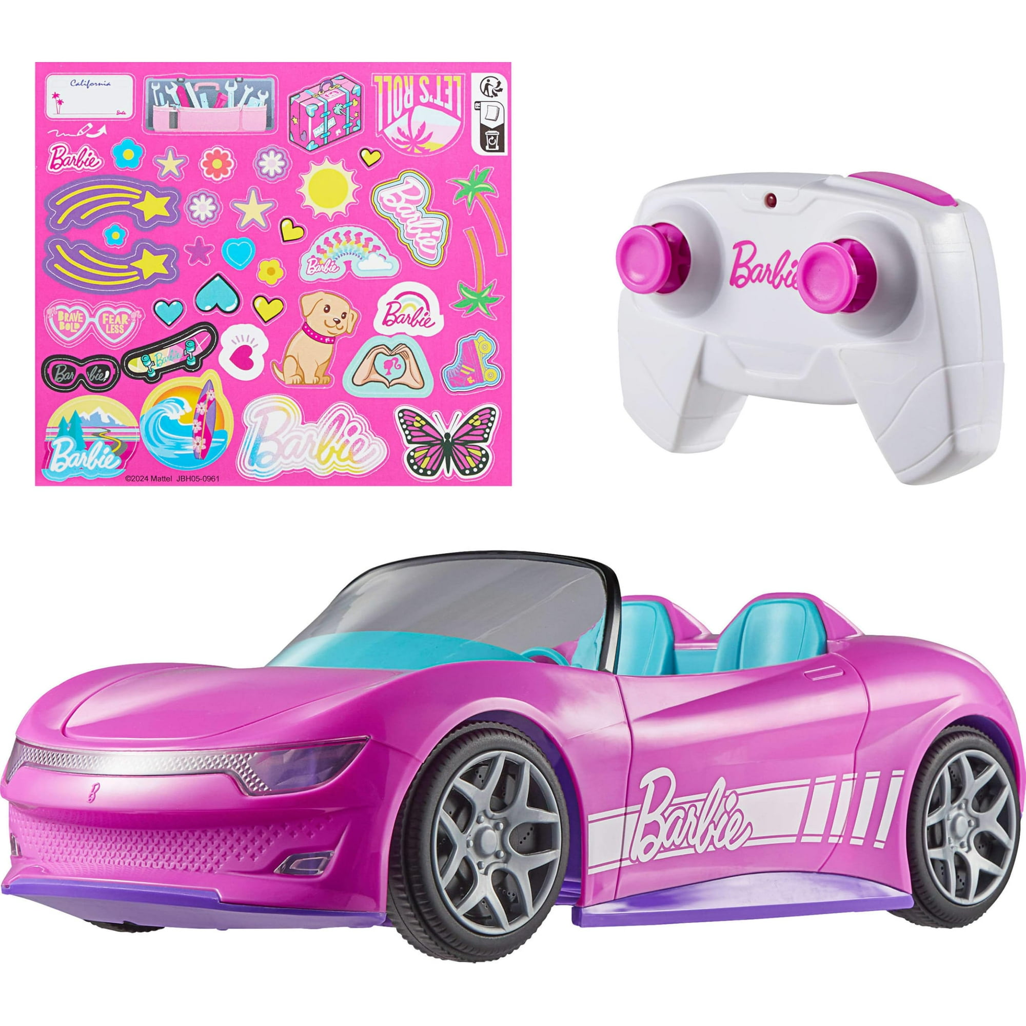 Coche De Juguete Barbie Hot Wheels Rc Convertible Rosa
