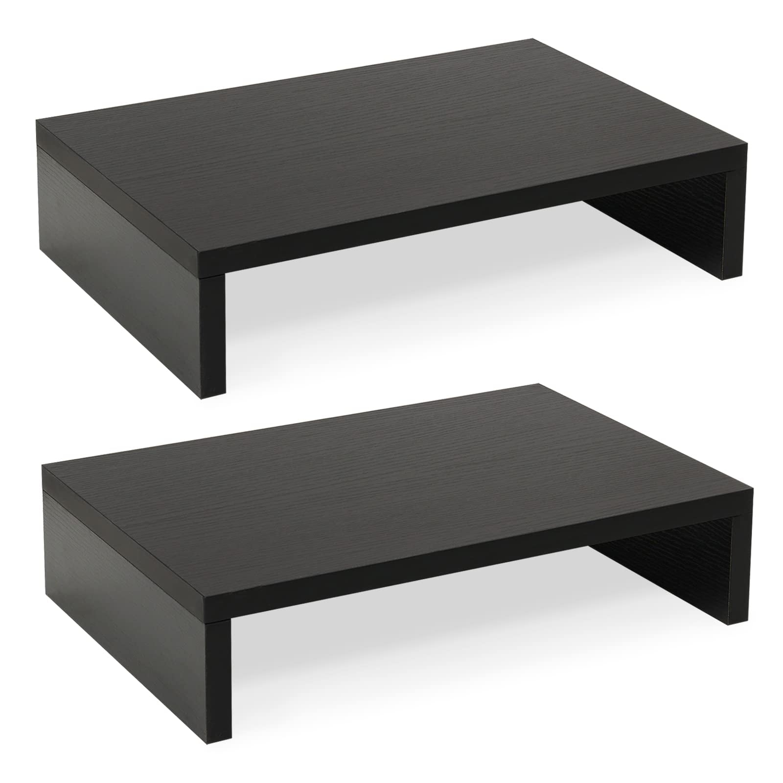 Teamix - Soporte Para Monitor Wood Paquete De 2 Niveles Negro
