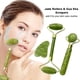 thumbnail image 3 of (3 piezas) Rodillo de jade y herramienta facial Gua Sha - Juego de masaje con rodillo facial, herramientas para el cuidado de la piel con rodillo Guasha, masajeador de cuarzo verde para rostro, ojos,, 3 of 7
