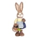 thumbnail image 4 of Conejo De Paja, Figura De Conejito De Granjero De Pascua Con Zanahoria Para Decoración De Fiesta De Boda Floral, 4 of 5
