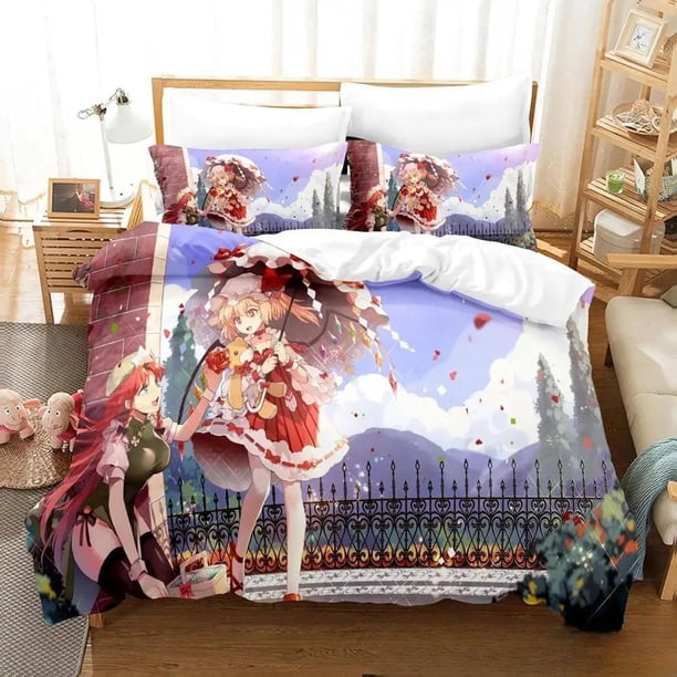 Anime Game Touhou Project Bedding Set Duvet Cover Bed Set Quilt Cover Pillowcase Comforter Boys Adult Bed Sheets