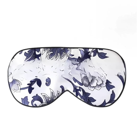 Antifaz de sueño LOHAS Home de seda 34‑54 cm Azul y Blanco