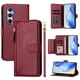 thumbnail image 1 of Funda tipo cartera para Realme C65 4G con bolsillo con cremallera, tarjetero, soporte, correa para la muñeca y tapa de cuero Rojo, 1 of 5