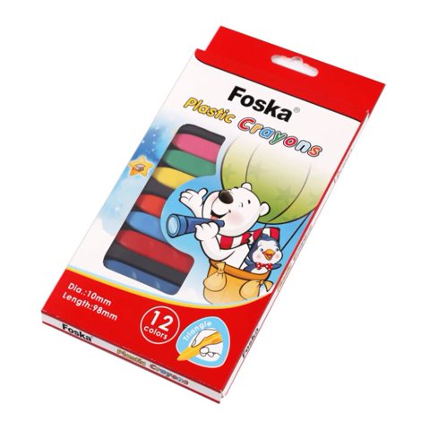 Crayón De Plástico 12 Colores Sf2038 Foska