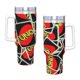 thumbnail image 4 of UNO Vaso aislado de acero inoxidable con asa, diseño temático, regalo para familia, amigos y fans; incluye pajita y encaja en el portavasos estándar, 40 oz, 4 of 6