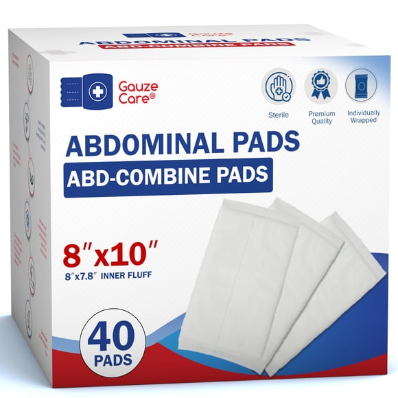 Almohadillas abdominales ABD Combine GauzeCare, paquete de 40 unidades, 20 x 25 cm