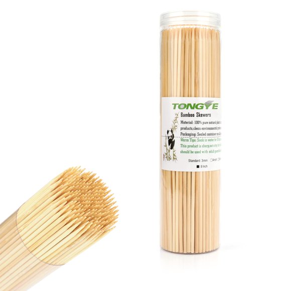 [Brochetas] Brochetas de bambú TONGYE de 8 pulgadas (200 piezas) para asar a la parrilla