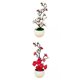 thumbnail image 3 of 2 Uds Planta Falsa Flores Artificiales En Maceta Decoración Del Hogar Rosa Rojo Blanco, 3 of 3