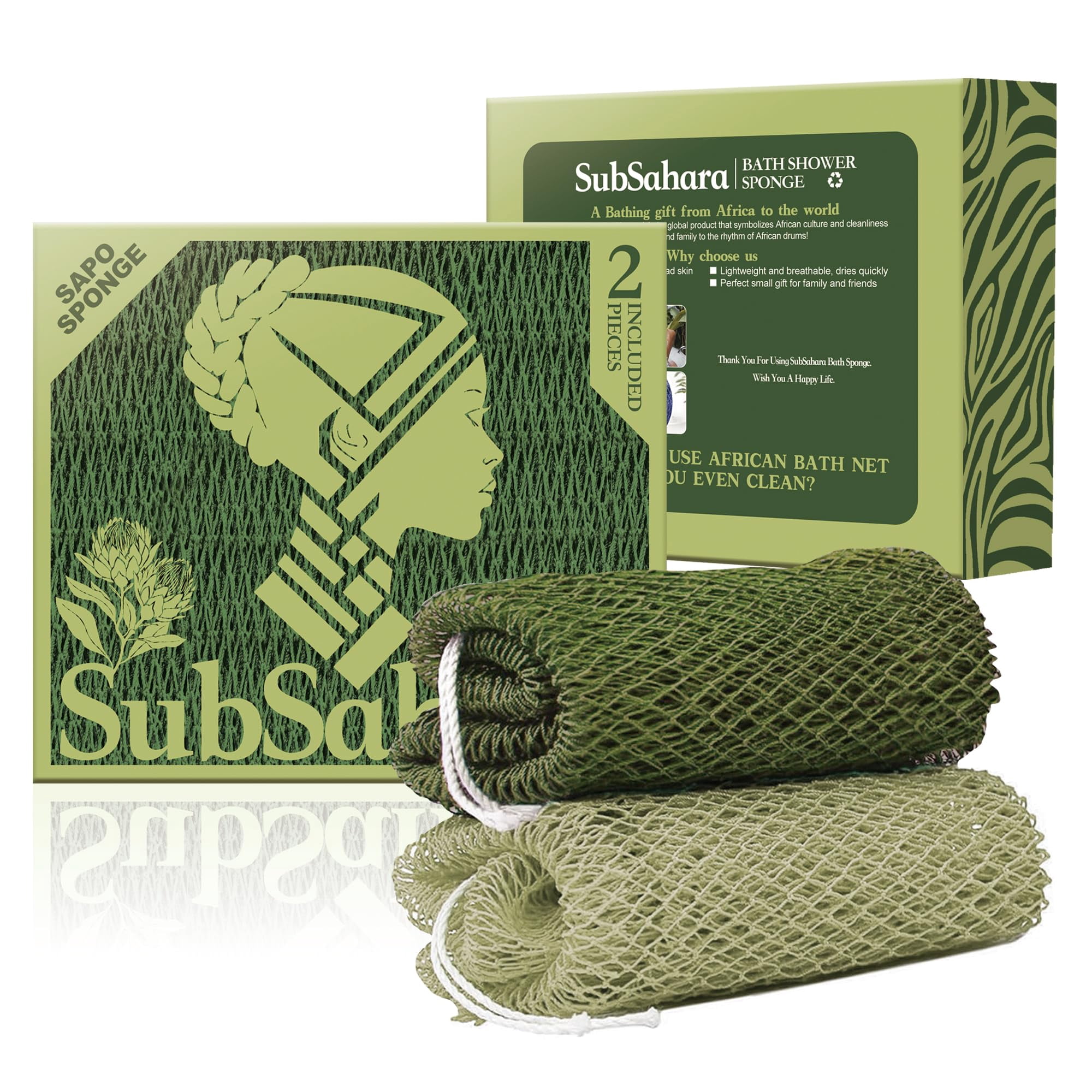 Esponja De Ducha Subsahara Authentic African Net, 2 Piezas