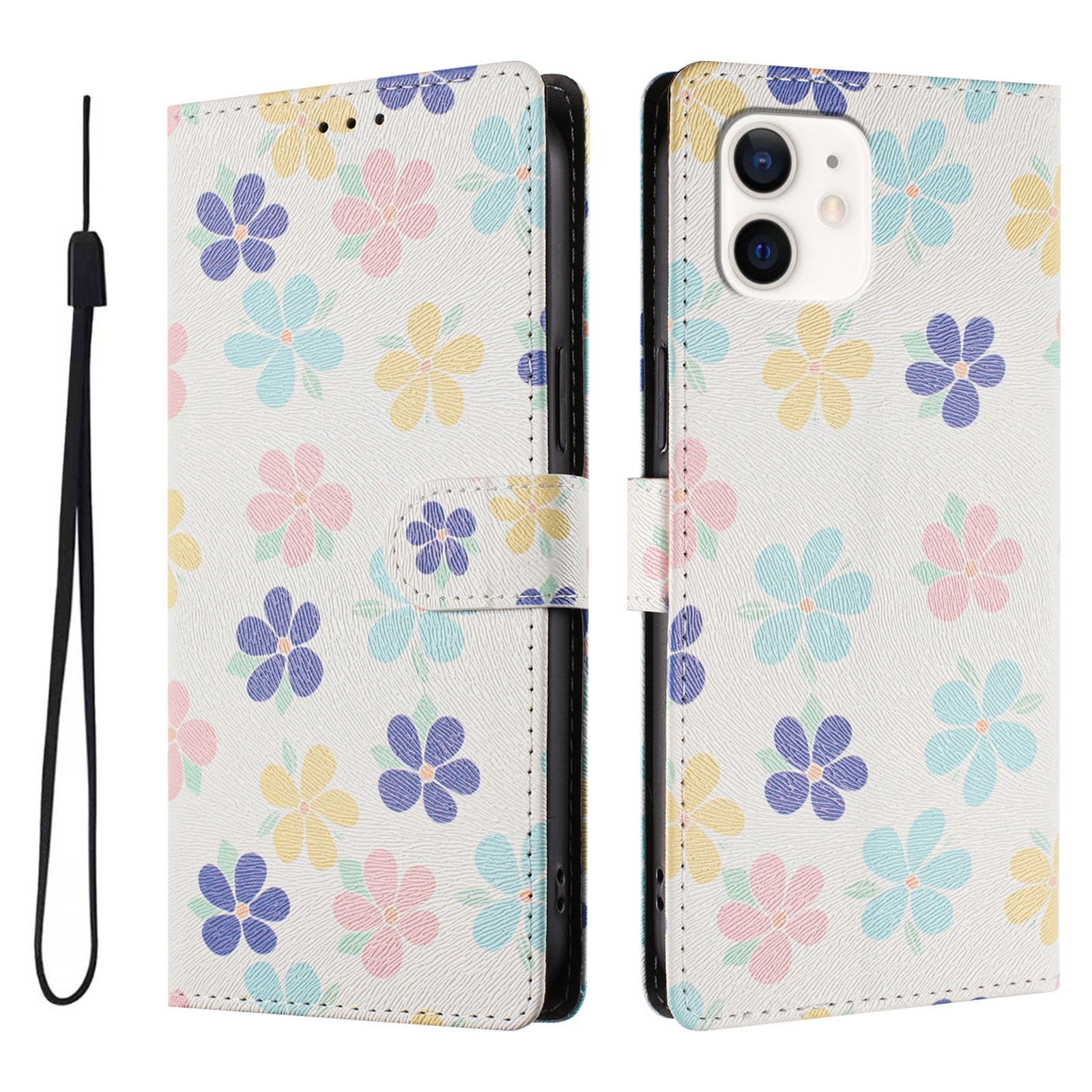 Foxdock Funda Tipo Cartera Para Iphone 12/12 Pro Con Soporte Y Correa – Diseño De Patrones Lindos