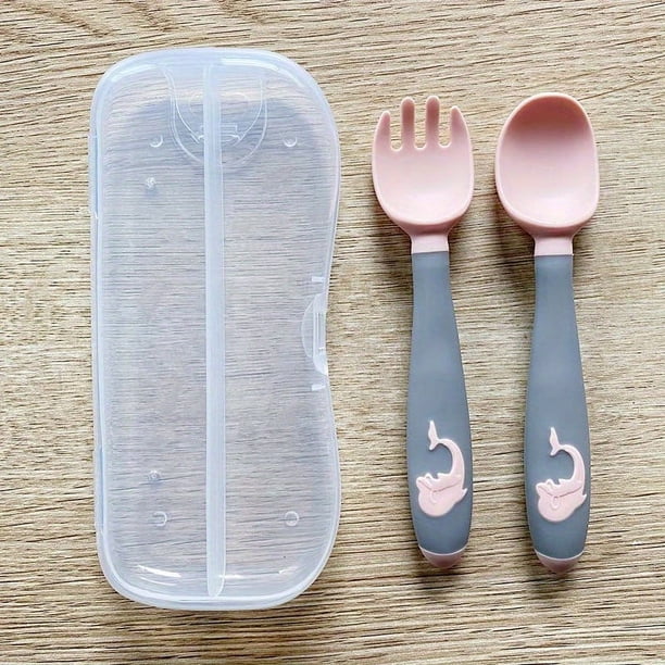 Wholesale Mother and Baby Supplies: Baby Cutlery Set with Cute Spoon and Fork for Learning to Eat, Training and Food Supplement - Case Included